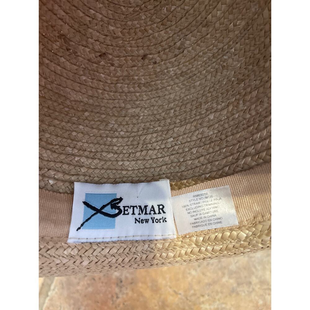 Betmar New York straw hat with feather trim - Picture 4 of 6